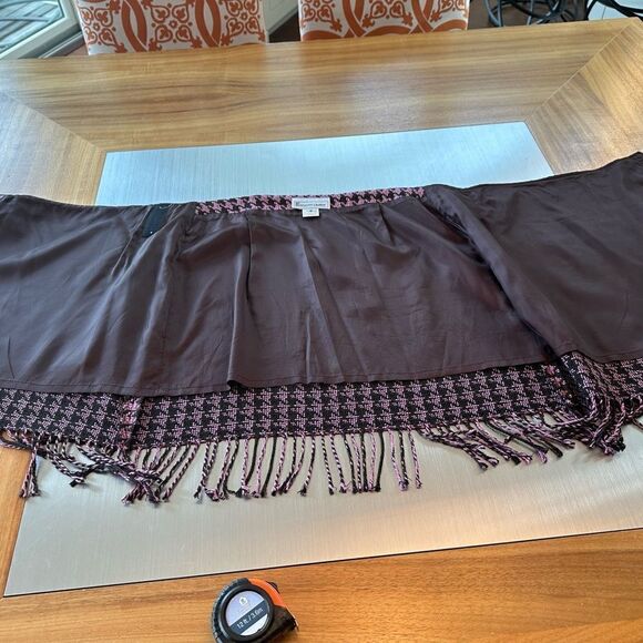 Elliott Lauren pink and brown wrap skirt with fringe. Size 6 - Picture 7 of 13